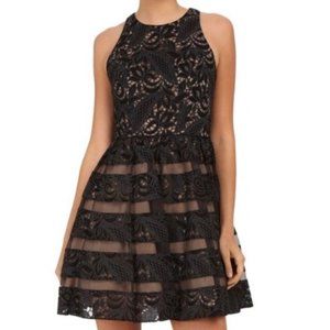 Aidan Mattox Nude Lined Lace Cocktail Dress Sz 6